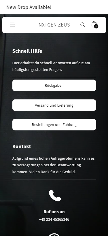 NXTGEN Zeus Shopify-Theme – Modernes Design & Innovative Funktionen